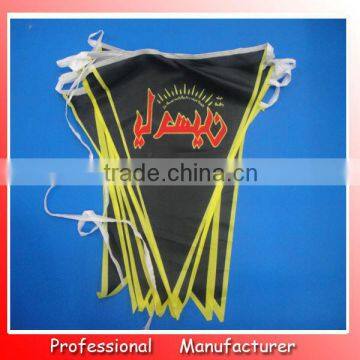 75D polyester fabric flag,black color country flag,25*38cm triangle flag