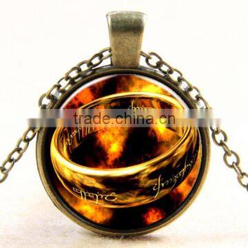 A gold magical ring necklace DIY glass dome jewelry Photo glass dome jewelry