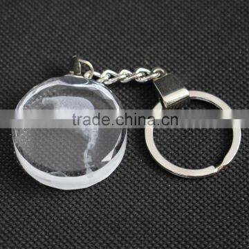 K9 Material High Quality Round Shape Side Cut Beautiful Crystal Keychain