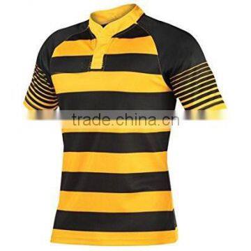 High quality new design rugby shirts 2015 men's rugby jersey fabric