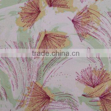 burnout dress fabric leaf pattern printing fabric printed viscose cotton fabric