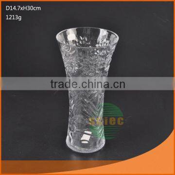 wholesale high quality tall clear glass vases