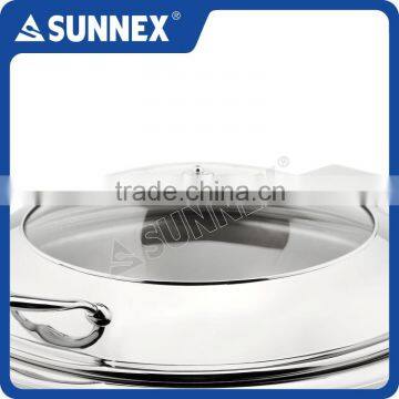 SUNNEX High Quality Mirror Polished Glass Cover 6.8 Litre Hinged Cover Buffet Chafer photo-2