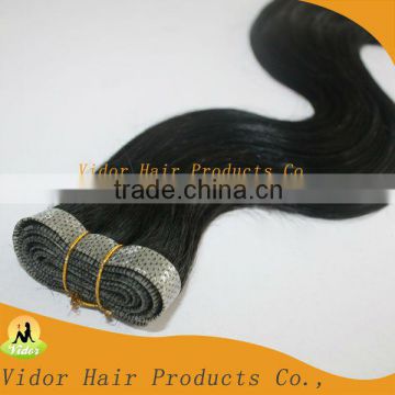 2013 Factory 28inch jet black 50g per pack body wave skin weft human hair extensions