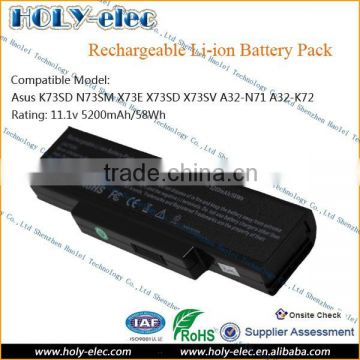 11.1V Rechargeable Battery For ASUS K73SD N73SM X73E X73SD X73SV A32-N71 A32-K72