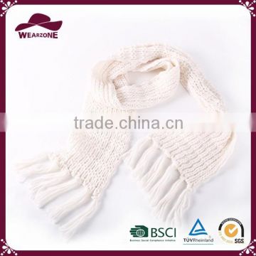 China Beautiful White Elegant Girl Scarf With High Qulity