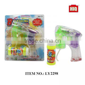 Newest 2016 popular summer toys, plastic transparent BO bubble gun