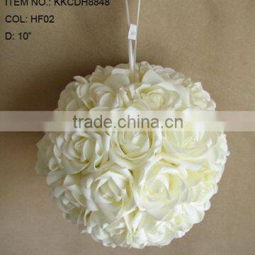 2014 Popular Artificial PE Flower 10" Artificial PE Wedding Rose Hanging Ball