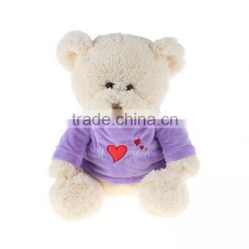 Purple T shirt valentine day teddy bear