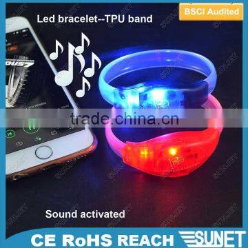 Hot promotion product custom logo TPU LED wristband Motion Sensor