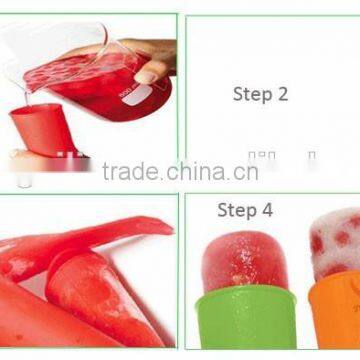 100% Food Grade User-friendly Silicone Popsicle Mold With Different Colors photo-2