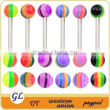 TR01031 resin tongue ring , tongue barbell piercing , plastic tongue barbell