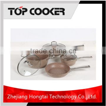 Aluminum forged marble coating kitchen accessories cookware