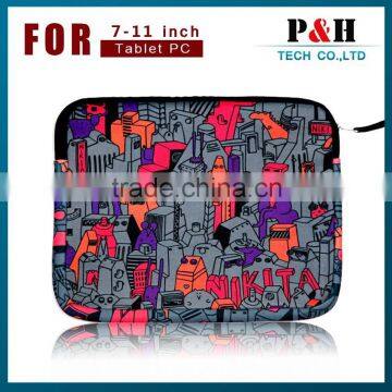 foldable neoprene lady leather 7-8 inch tablet bag