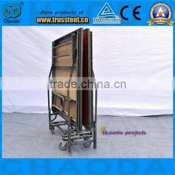 Mobile folding stage platform for hotel