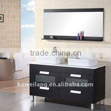 Modern Double Sinks Solid Wood Bathroom Vanity Furniture