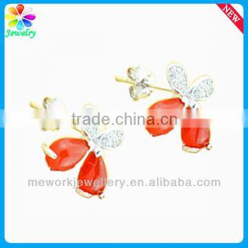 Ruby Gemstone Platinum Plating Silver Eardrop Ear Plug 925 Sterling Silver Hoop Gold Earring photo-3