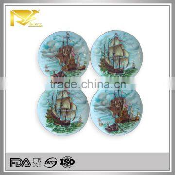 home 8 '' round boat pattern ceramic stock restaurant plates for wall decor