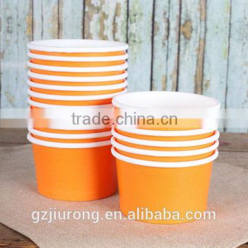 3oz Small orange paper ice cream/yogurt cups