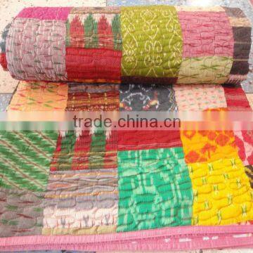 R T -6 patola patch work kantha quilts bedspread