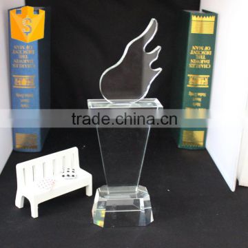 cheap Transparent Flame speacial Crystal Trophy