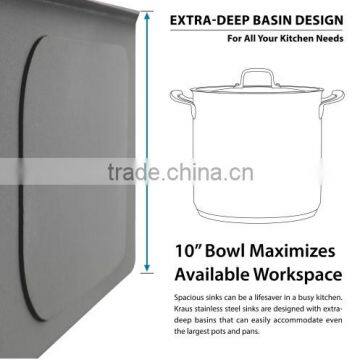 Professional Factory Supply R10 Radius Handmade Stainless Steel Sink 30" x 18" x 10" Double Bowls (cUPC Approved)-- R10-3018 photo-4