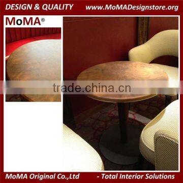 Fine Dining Restaurant Furniture Marble Top Wooden Round Restaurant Dinner Table photo-3