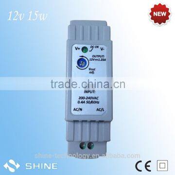 12v 15W 1.25a single output constant voltage DIN Rail power switching power supply 220v 12v