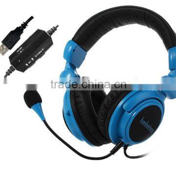 Big foldable 7.1 Virtual surround sound PC gaming headset headphone with LED logo lighting