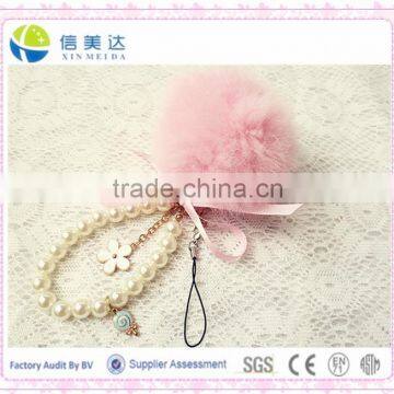 Fashion Plush Mobile Phone and Bag Pendant/String of Pearls Keychain Plush Toy photo-4