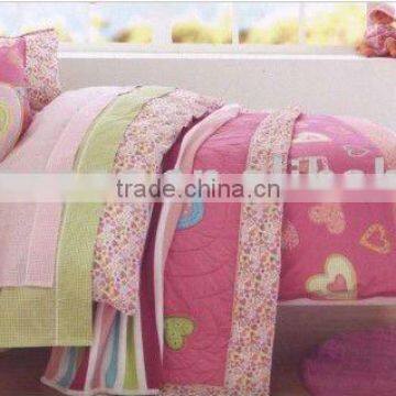 100% cotton colourful patchwork girl's bedding set