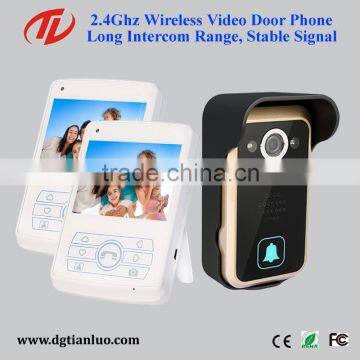 2.4ghz Digital Wireless Intercom Video Door Phone for Apartment