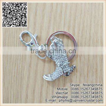 Fashion Heel Shoes Keychain Crystal Diamond Key Ring