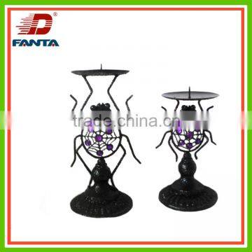 Hot selling metal Halloween spider candle holder with two sizes