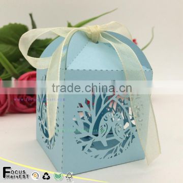 C234 Wedding souvenirs wedding chocolate candy box laser cut bird with ribbon wedding party