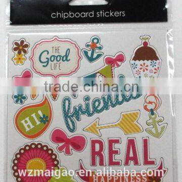 Kids Cartoon Style Chipboard Stickers