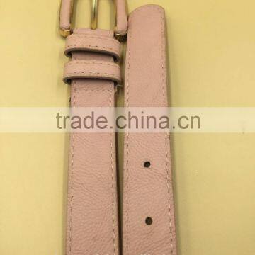 Covered Button Buckle Belt With Stitching photo-2