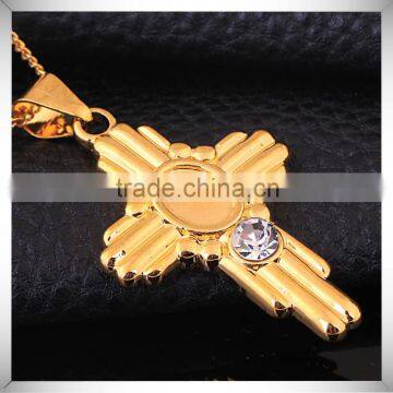 Gold Copper Athena Wide Cross Pendant Essential Oil Metal Jewelry photo-2