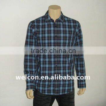 Chinese factory processing ODM OEM 100% cotton casual long sleeve popular check men shirt