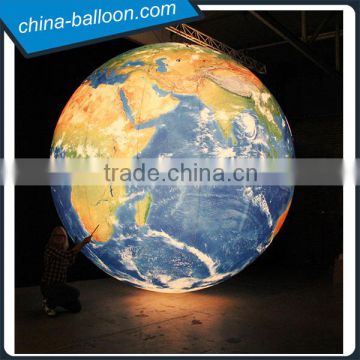 4m lighting infatable earth globe inflatable globe for indoor decoration