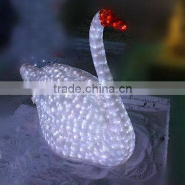 LED light Crystal sculpture motif for white swan