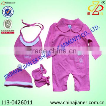 new product for 2014 100% cotton baby romper set pretty wholesale baby clothes