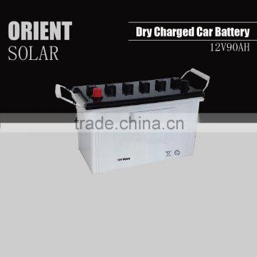 12V 90AH dry charged car battery