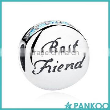 New Fashion 925 Sterling Silver BEST FRIEND Beads Charms fit Brand Bracelets Necklace Friendship Gift