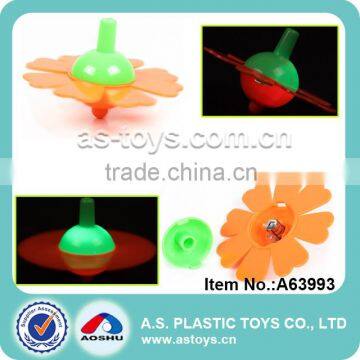 Flashing plastic mini spinning top toy with light