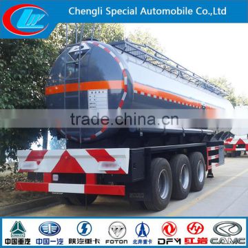 Using Chemical liquid tanker truck trailer 3 axle tank trailer 35ton new condition tanker transport chemical tanker