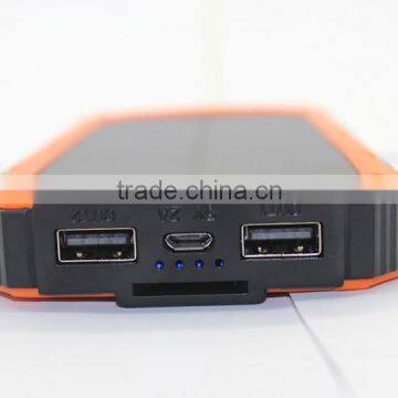 li-ion polymer 12000mah power bank solar power portable battery charger powerbank water-proof