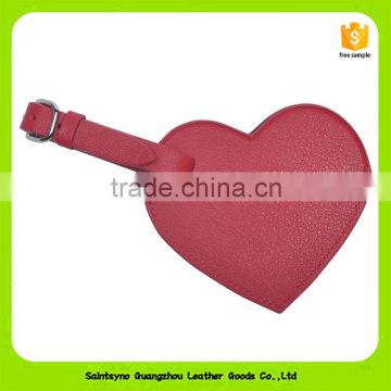 Genuine leather travel tag heart love shape custom luggage tag 16087