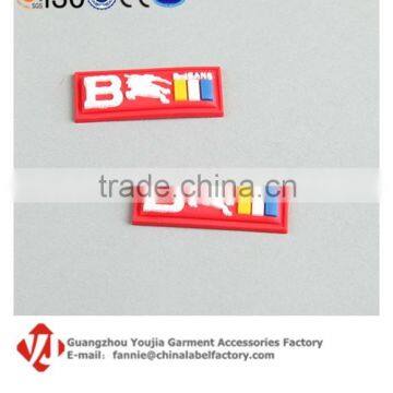 Waterproof Transparent Embossed 3D Soft PVC Rubber Silicone Label Sticker For Bags