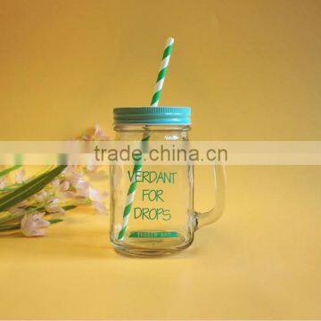 Clear Square Cup with Glass Handle & Cap Sipper for Wholesale